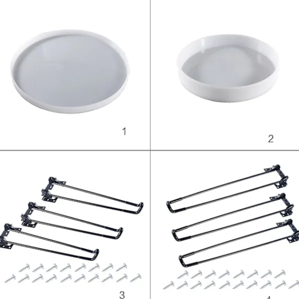Balkongmöbler>3 Benben & Skruv Resinform Kit Runda Brickor Epoxi Gjutform För DIY