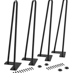 Småbord>45 cm Hårnålsbordsben Max Stöd 204 kg med Skyddsfötter Modern Stil från Mitten av Århundradet för Möbelben, Soffbordsben
