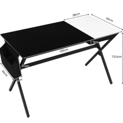 Northio Kontorsmöbler>120 cm långt skrivbord med kublåda & sidoficka datorskrivbord svart + vitt