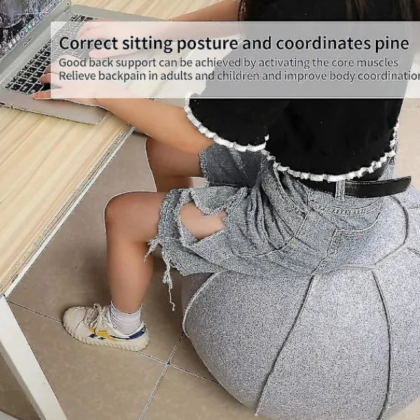 Kontorsmöbler>65 cm Sittboll för kontor, sovsal och hem, Pilates träningsboll med överdrag, lättviktig, självstående, ergonomisk, hållningsaktiverande träning