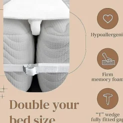 Sängar>20 cm Sängöverbryggning - Madrassanslutning för att förvandla två enkelsängar till en dubbelsäng - Madrasskiljare med madrassband för gästrum