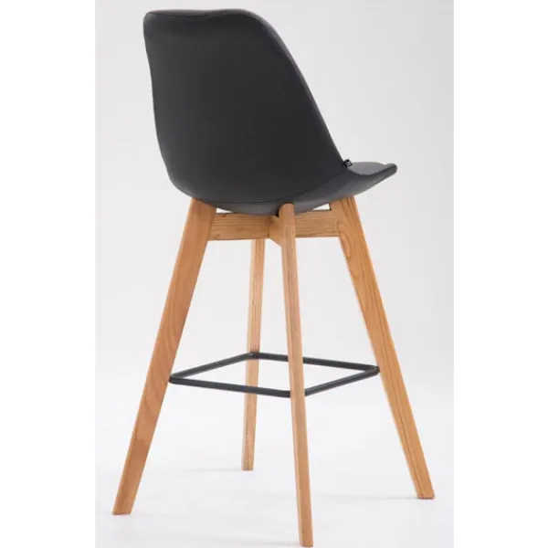 BellaFurn Stolar>2 -del barstol - Högpallar - Utmärkt sittplatskomfort | Färg: Svart | Klädfärg: Naturen