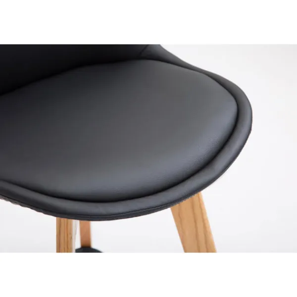 BellaFurn Stolar>2 -del barstol - Högpallar - Utmärkt sittplatskomfort | Färg: Svart | Klädfärg: Naturen