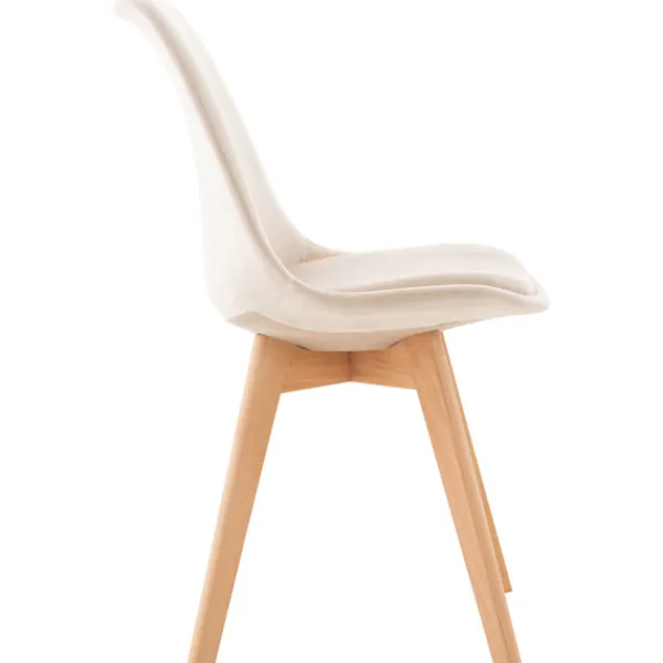 BellaFurn Stolar>4 -deluppsättning av matsalstolar - Kökstolar - Bekväma och rengöring Lätt | Färg: Beige | Material: Mjukt