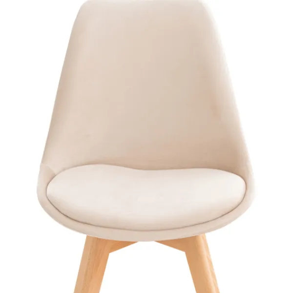 BellaFurn Stolar>4 -deluppsättning av matsalstolar - Kökstolar - Bekväma och rengöring Lätt | Färg: Beige | Material: Mjukt