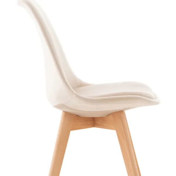 BellaFurn Stolar>4 -deluppsättning av matsalstolar - Kökstolar - Bekväma och rengöring Lätt | Färg: Beige | Material: Mjukt