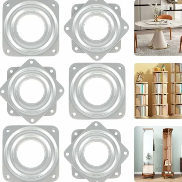 Balkongmöbler>360 graders skivspelare 6 stycken metall Lazy Susan skivspelare Lazy Susan TV skivspelare 4 fyrkantig skivspelare kullager svängplatta för kontorsmöbler,3 | Fyndiq