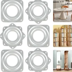 Balkongmöbler>360 graders vridplatta 6 delar metall Lazy Susan vridplatta Lazy Susan TV-vridplatta 4 fyrkantig vridplatta kullager vridbar platta för kontorsmöbler, 3 | Fyndiq