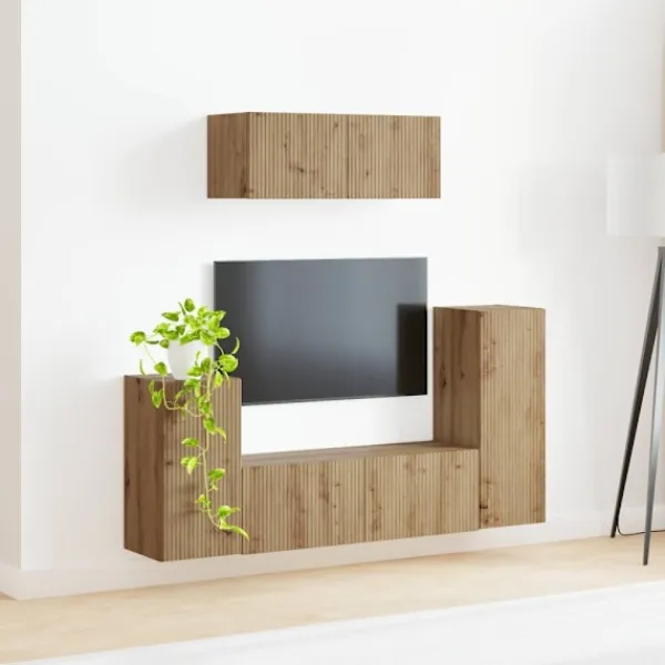 vidaXL Tv-Bänkar>4 pcs Artisan Ek