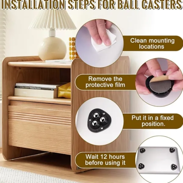 Småbord>20 Pieces Small Furniture Casters, Self Adhesive Swivel Wheels, Mini Transfer Wheels 360 Degree Furniture
