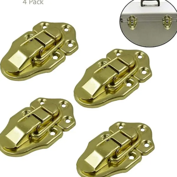 Kistor & Koffertar>4 Set Guld Metall Resväska Anknäbbslåda Haspar Spännen Växla Spärrhake Haspar Bagage Låda Spärrhake Haspar
