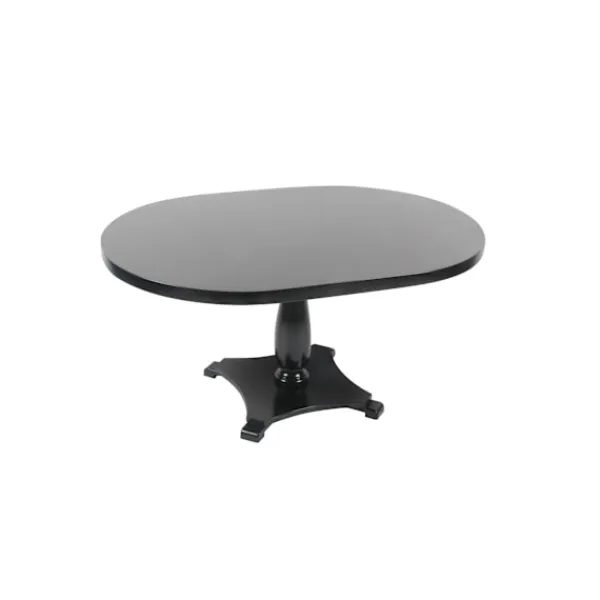 Tusent Soffbord>948 Soffbord pelare svart oval skiva