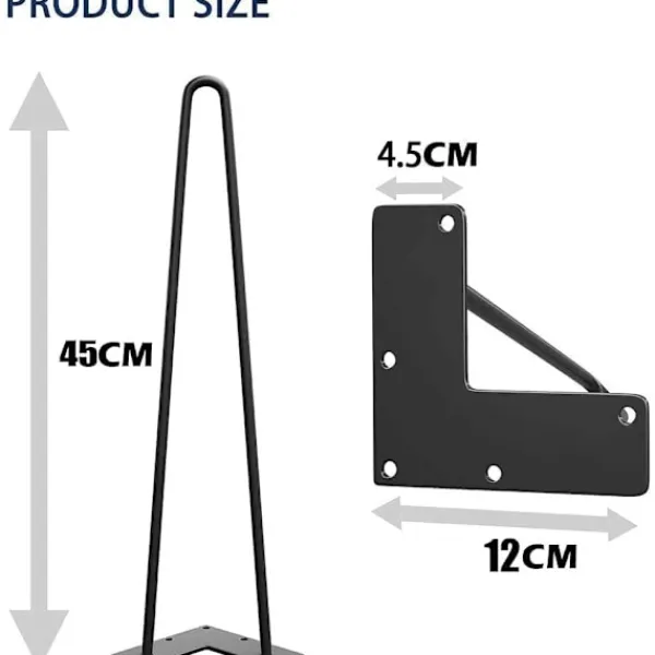 Småbord>4 st 45 cm Hårnålsbordsben Max Stöd 204 kg med Skyddsfötter Modern Stil från Mitten av Århundradet för Möbelben Soffbordsben 45cm