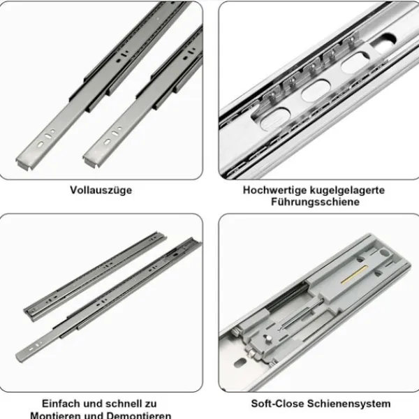 Kontorsmöbler>4 st 300 mm lådskenor Full Extension Slide Heavy Duty Slide Teleskopisk Slide Kullagerskena 45 mm