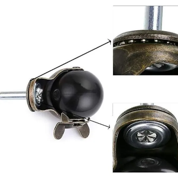 Kontorsmöbler>8 st 40 mm spindelhjul, möbelhjul med broms, nylon för kontorsstol, soffa säng, soffa, lastkapacitet 25 kg per hjul