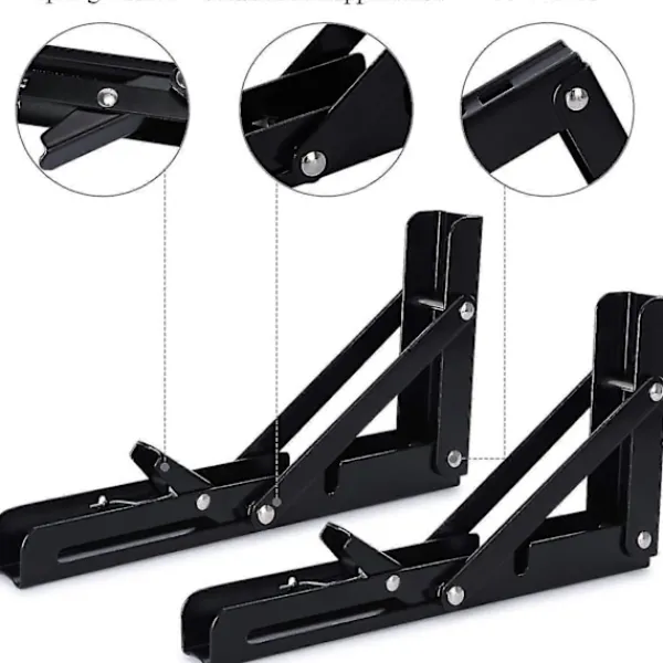 Hyllor>2 st Fällbart Hyllkonsol 200mm Fällbart Konsol Vägghylla Kraftig Fällbar Konsol Svart Fällbar Konsolhylla För Bord Vägghylla 50kg Lastkapacitet