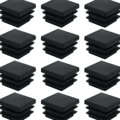 Stolar>40 st fyrkantiga plastpluggar 20 mm x 20 mm svarta fyrkantiga rörpluggar fyrkantiga rörinsatser plaständkåpor för möbelben skåphyllor stolsben