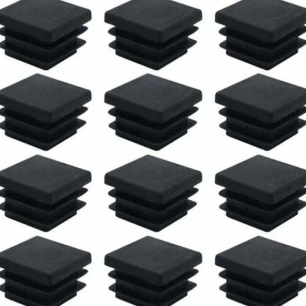 Stolar>40 st fyrkantiga plastpluggar 20 mm x 20 mm svarta fyrkantiga rörpluggar fyrkantiga rörinsatser plaständkåpor för möbelben skåphyllor stolsben