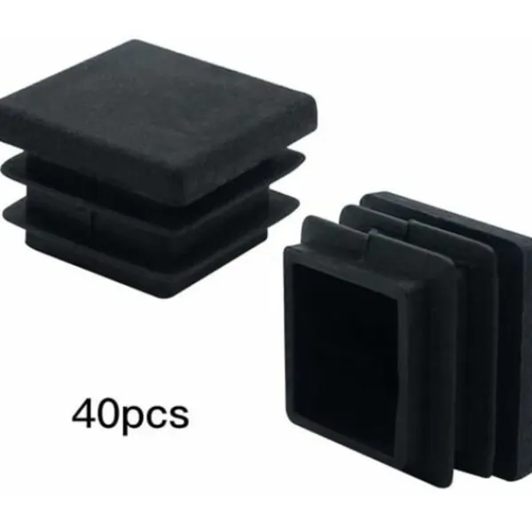 Stolar>40 st fyrkantiga plastpluggar 20 mm x 20 mm svarta fyrkantiga rörpluggar fyrkantiga rörinsatser plaständkåpor för möbelben skåphyllor stolsben