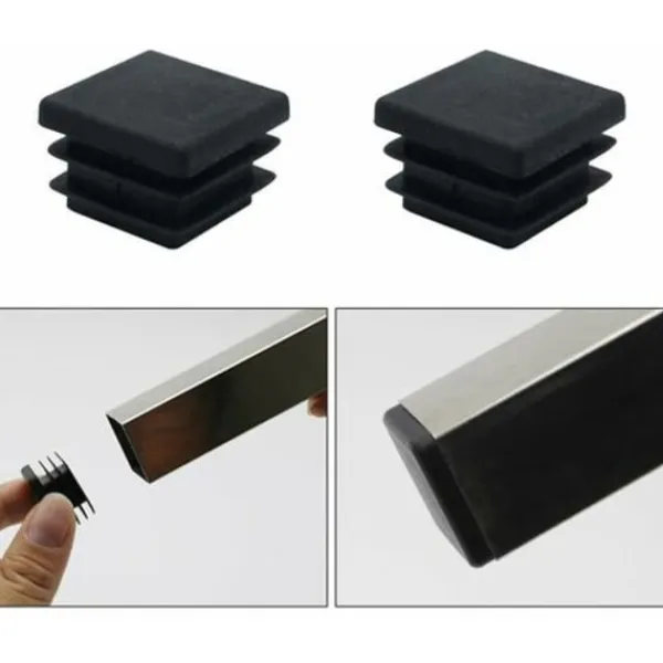 Stolar>40 st fyrkantiga plastpluggar 20 mm x 20 mm svarta fyrkantiga rörpluggar fyrkantiga rörinsatser plaständkåpor för möbelben skåphyllor stolsben