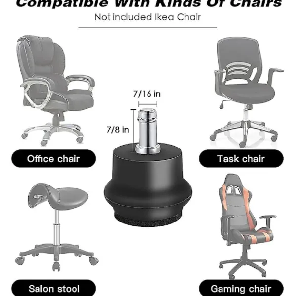 Kontorsmöbler>5 st Glidar Ersättningskontorsstol eller Pallar Swivel Caster Wheels till Fast Stationära Hjul, Av