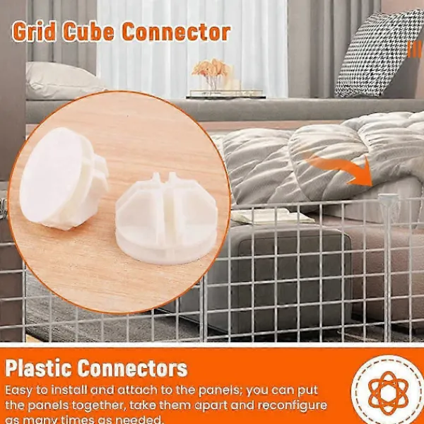 Hyllor>20 st Grid Cube Connector Abs-kontakter för trådkubförvaringshyllor (vit)