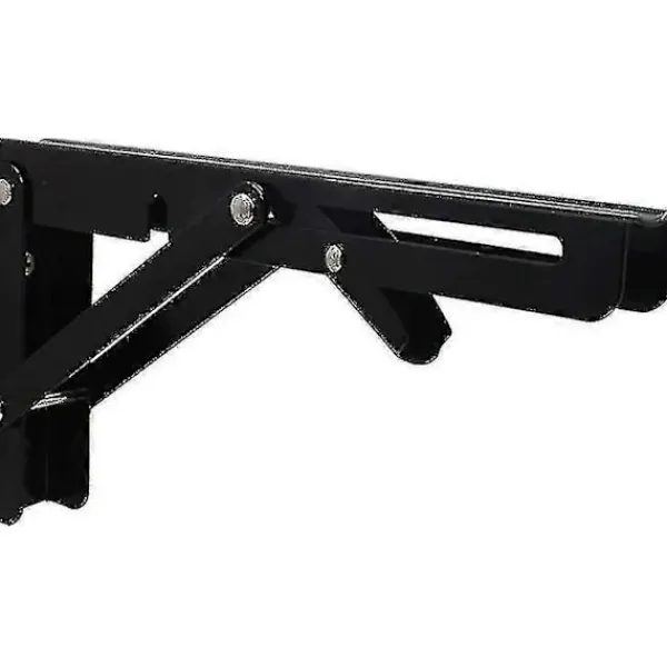 Hyllor>2 st Hopfällbara Hyllkonsoler - 20 cm Svart Kraftig Metall Triangel Vikbar Hyllkonsol