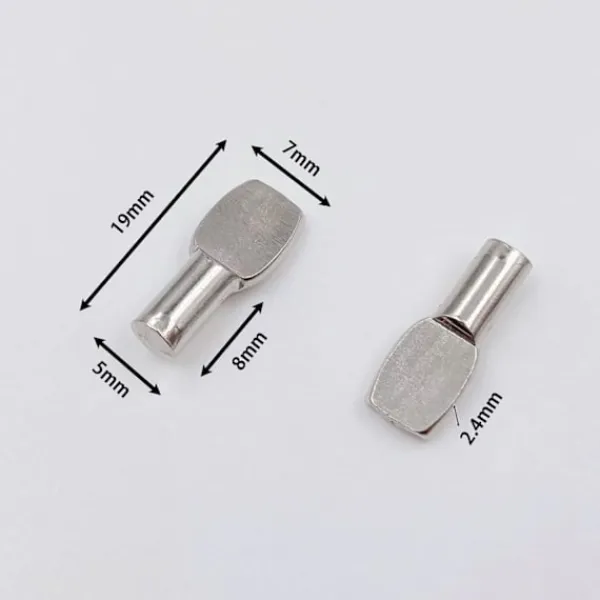 Hyllor>20 st Hyllbärare, Hyllstift Hyllstöd Nickelpläterade Metall Hyllfästen för Skåp Skrivbordstillbehör - 5mm*19mm
