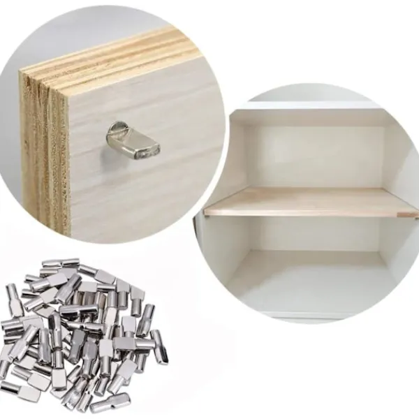 Hyllor>20 st Hyllbärare, Hyllstift Hyllstöd Nickelpläterade Metall Hyllfästen för Skåp Skrivbordstillbehör - 5mm*19mm