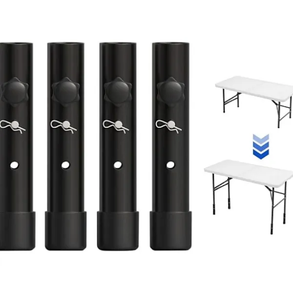 Matbord>4 st Justerbara Bordsbenshöjare 20 cm Svarta Bordsbensförlängningar