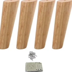 Soffor>4 st möbelben i trä, avsmalnande soffben, massiva trämöbelben 20 cm