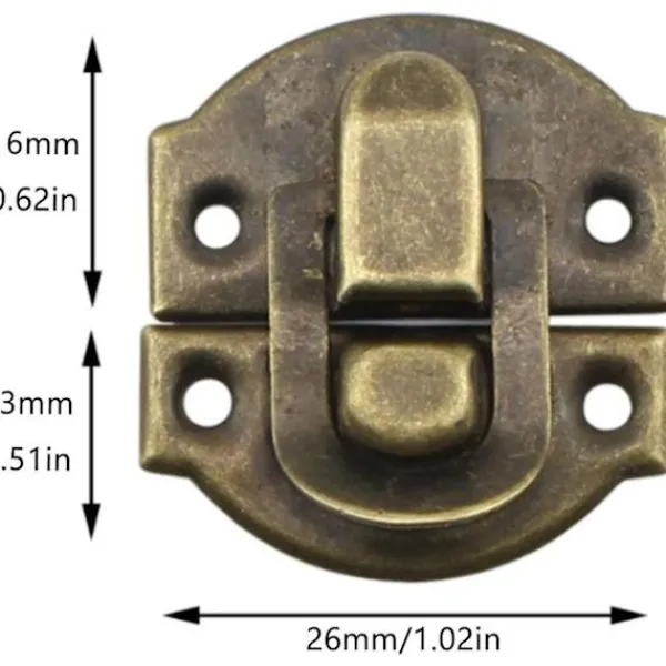 Kistor & Koffertar>20 st metallspänne lås hasp vintage låda dörr skal bröst järn set antika låda spärr för dekorativa träsmycken skåp (brons)