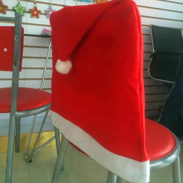 Stolar>1-10 st Non-woven cover Juldekoration för hemmabord Middag Stol Ryggdekor Nyår Festtillbehör Xmas Navidad 8PCS