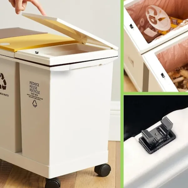 Stolar>4 st slitstarka behållarlockspännen, kompatibel med Brabantia soptunnor, vattentät touch top lock, flexibel behållarlockspänne, lämplig