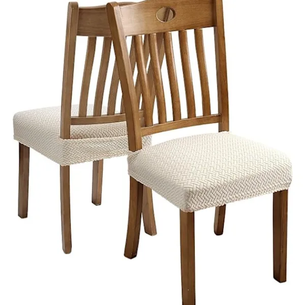 Stolar>4 st Stretch Jacquard Stolsöverdrag Avtagbara och Tvättbara (med Ba