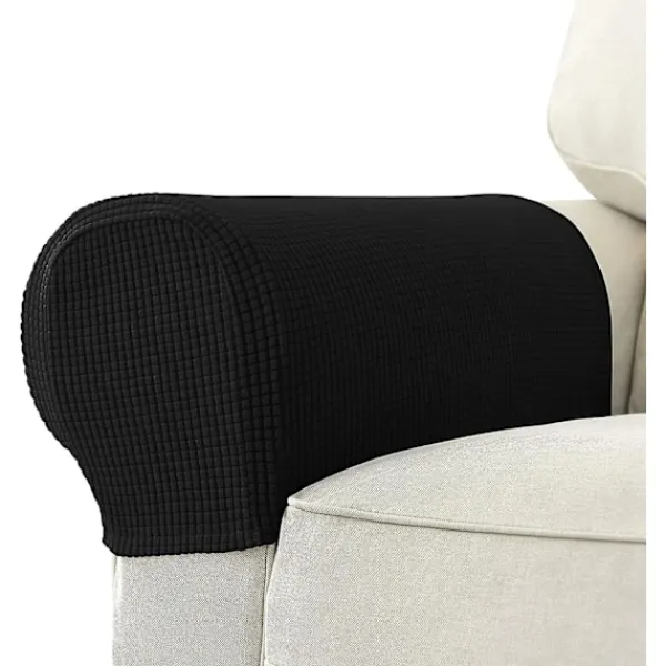 Stolar>2 st Stretch soffarmstöd Full wrap soffskydd (svart)