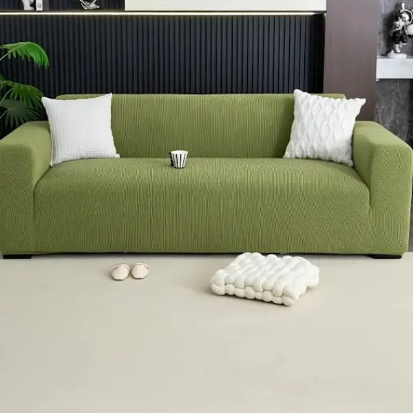 Soffor>1 st Stretchigt All-Over Sofföverdrag, Halkfritt, Djurvänligt, Maskintvättbart, Modern Jacquarddesign för Kontor & Vardagsrumsinredning, Grön, Kontorsdekor | Fyndiq