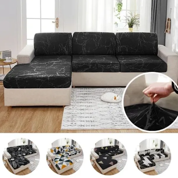 Soffor>1 ST Stretch-sittöverdrag för vardagsrumsmöbler Skydd Elastiskt tryckt överdrag Universal för alla årstider sanjiaoxing Plus(XL)