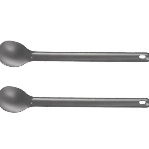 Matgrupper>2 st Titanium Sked 21,5 cm X 3,9 cm Campingsked Utomhus Servis Långskaftad Titaniumsked