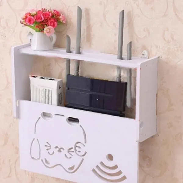 Skåp>1 st Wifi-förvaringsbox Router Hylla Vardagsrum Vägg Träfäste