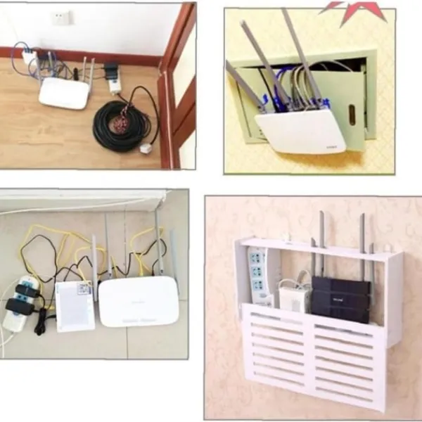 Skåp>1 st Wifi-förvaringsbox Router Hylla Vardagsrum Vägg Träfäste