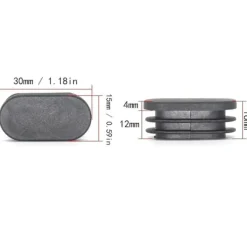 Stolar>100 st 15x30mm Plaständkåpor för Möbelben Oval Ändkåpor för Plaststolsben Pluggar för Ovalrör_fi