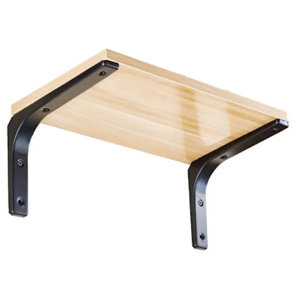 Hyllor>2 STK Kraftiga L-formade Hyllkonsoler, 150x125mm, Svarta Vägghyllstöd med Skruvar
