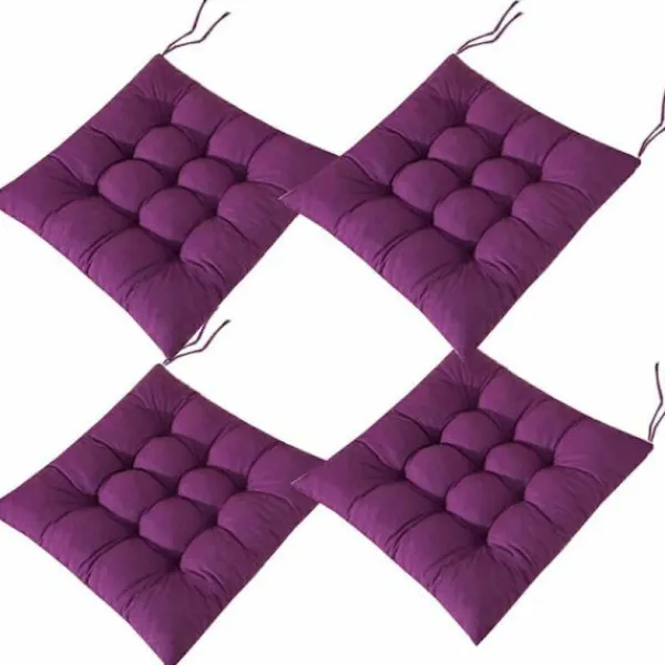 Stolar>6 Stora Stolsdynor 40x40 Sittdynor Heminredning Quiltat Matta Kudde, Bekväm och Färgglad Perfekt för Inomhus och Utomhus (Lila)