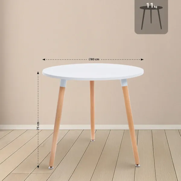 BellaFurn Matgrupper>5 -Stycke matsalsset - Middagset - Bekvämt ryggstöd, Ø 80 cm