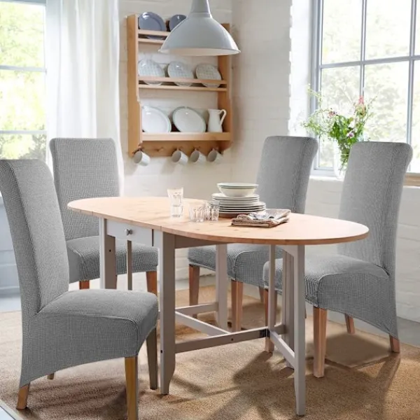 Stolar>4 stycken matstolsöverdrag Jacquard stretch avtagar tvättar