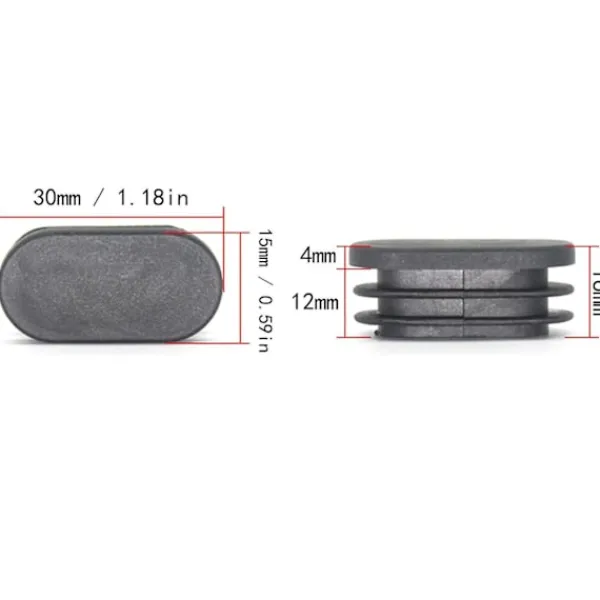 Stolar>100 Stycken 15x30mm Plaständlock, för Möbelben Rör Ovala Ändlock, för Plaststolsben Stopp, för Oval Rör_Bra saker