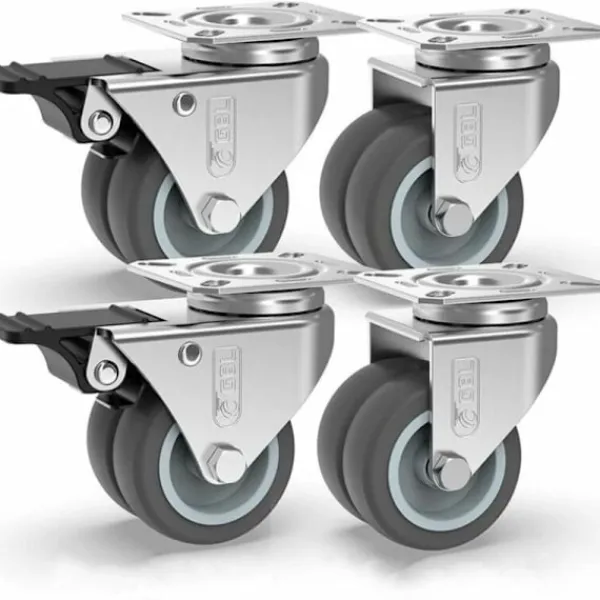 Balkongmöbler>4 Svängbara Hjul för Möbler 400KG 50mm med Broms och Utan Broms Industriella Transporthjul