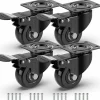 Stolar>4 x 2" Swivel Möbler Hjul med Broms + Skruvar - 50mm, Max.
