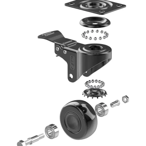 Stolar>4 x 2" Swivel Möbler Hjul med Broms + Skruvar - 50mm, Max.
